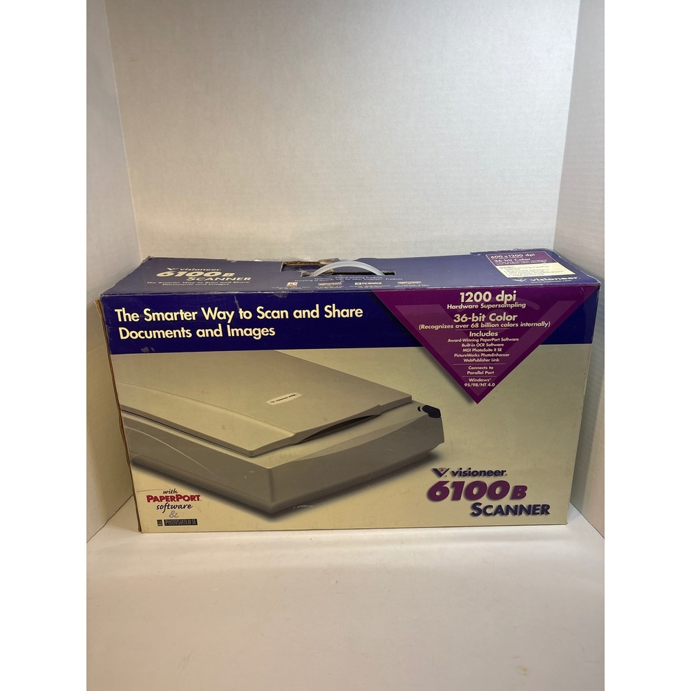 Visioneer 6100B Flatbed Scanner 1200 dpi 36-bit Color Vintage Windows 95 98 NT